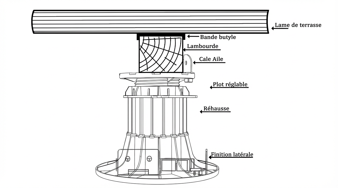 Plots réglables à ailes pour lambourdes – 40 à 150 mm, lot de 25 ou 100 – Image 4