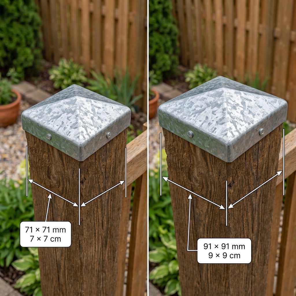 Capuchons pyramide galvanisés pour poteau bois – lot de 4 – Image 3