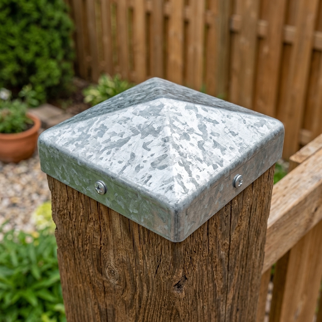 Capuchons pyramide galvanisés pour poteau bois – lot de 4 – Image 2