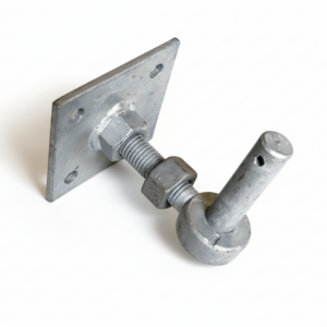 Gonds réglables galvanisés Ø 19 mm sur platine, lot de 2