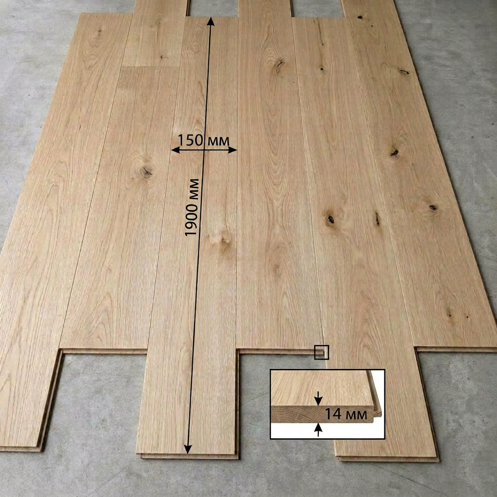 Parquet contrecollé chêne Rustique – 14 × 150/190 × 1900 mm, huilé clipsable – Image 2