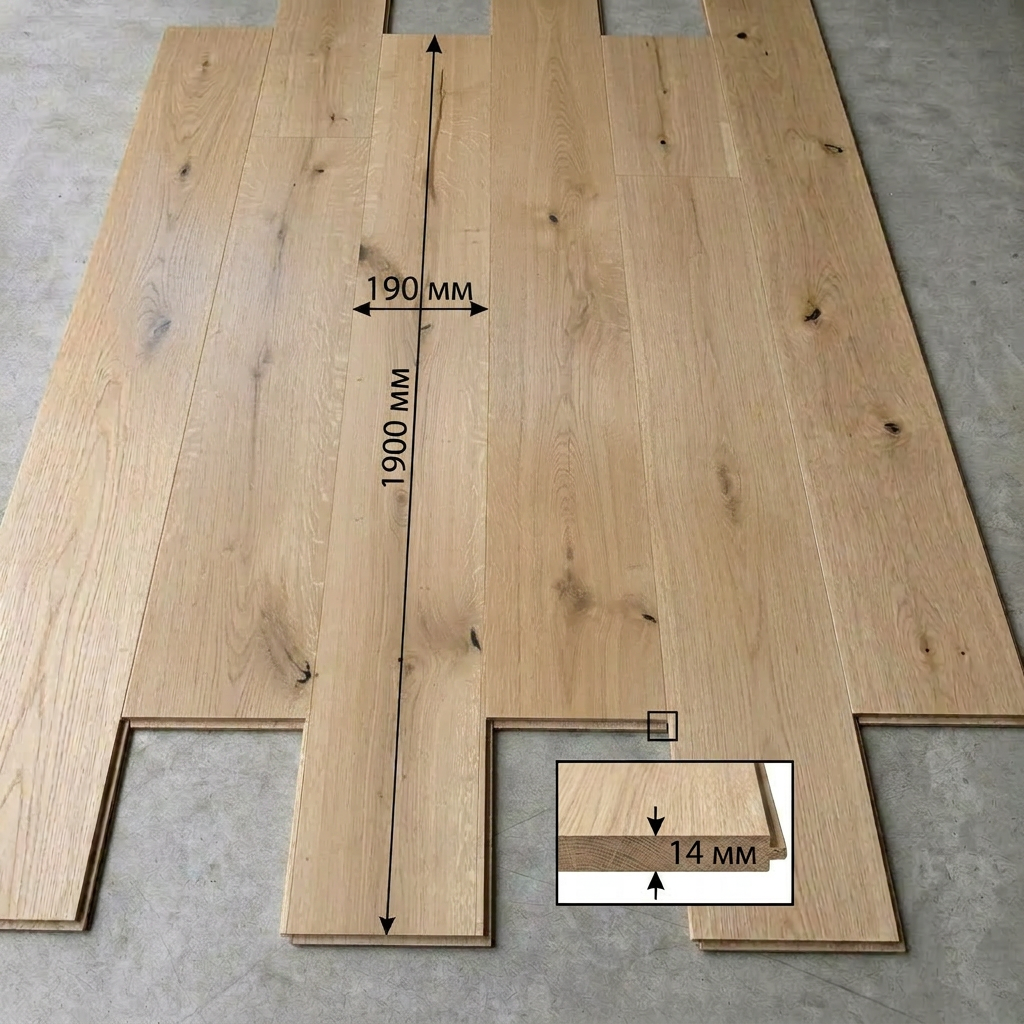 Parquet contrecollé chêne Rustique – 14 × 150/190 × 1900 mm, huilé clipsable – Image 3
