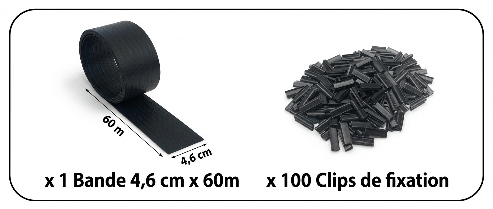 Brise-vue rouleau PVC pour grillage souple – 4,6 cm × 60 m + 100 clips – Image 5