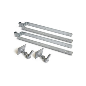 Kit pentures et gonds galvanisés – 2 pentures doubles 15, 45 ou 60 cm + 2 gonds Ø 19 mm