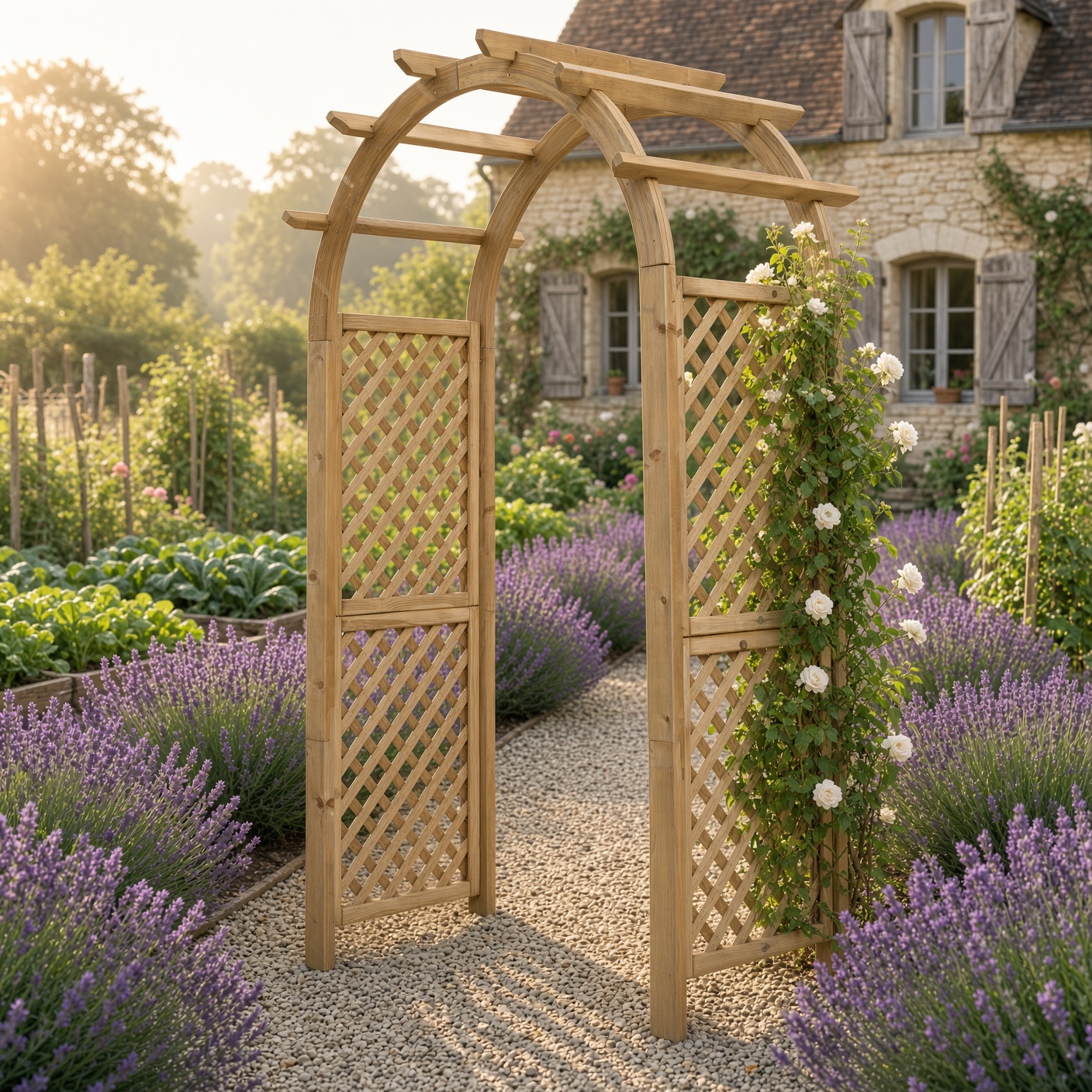 Arche à rosiers classique « Albertine » – exemple d’aménagement