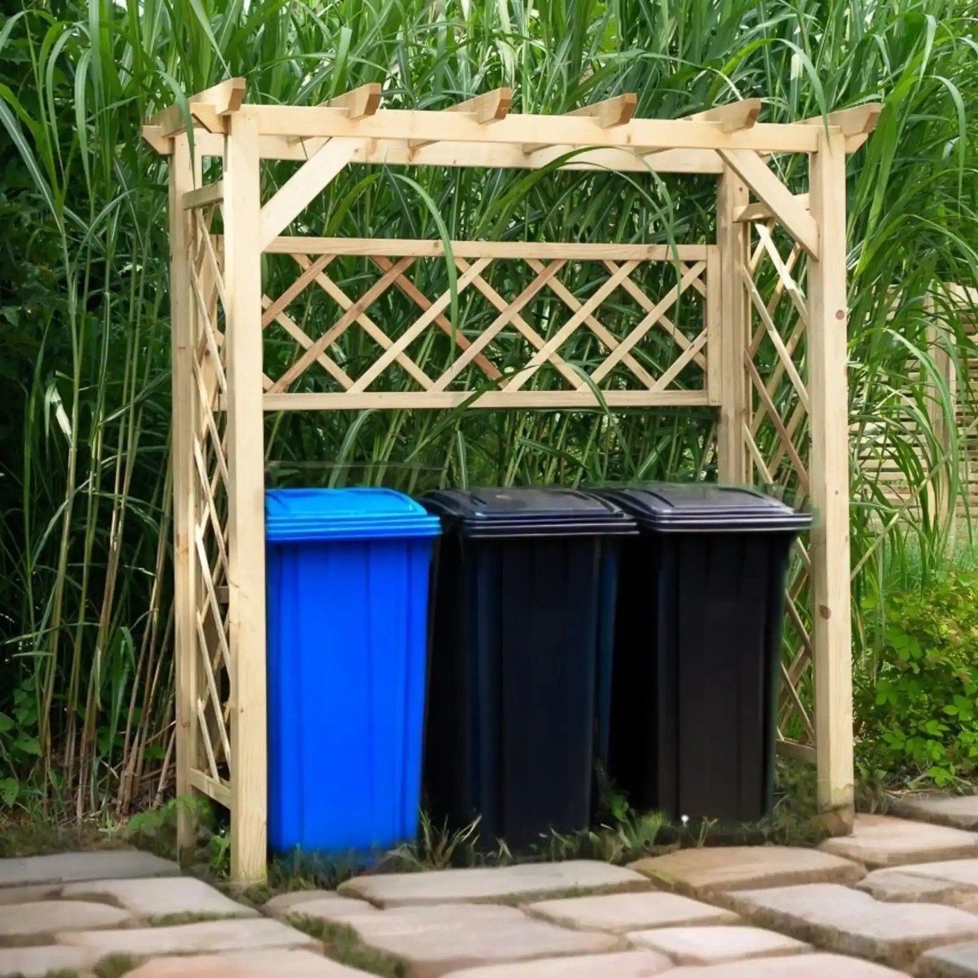 Cache-poubelles en bois « Sorbier »