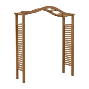 Arche contemporaine à claire-voie « Glycine Design » en épicéa autoclave, sur fond blanc