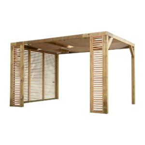 Arche de jardin contemporaine « Riviera Design » à claire-voie, sur fond blanc