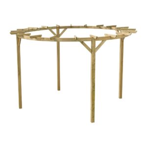 Pergola circulaire en bois « Solstice » de 300 cm de diamètre, sur fond blanc